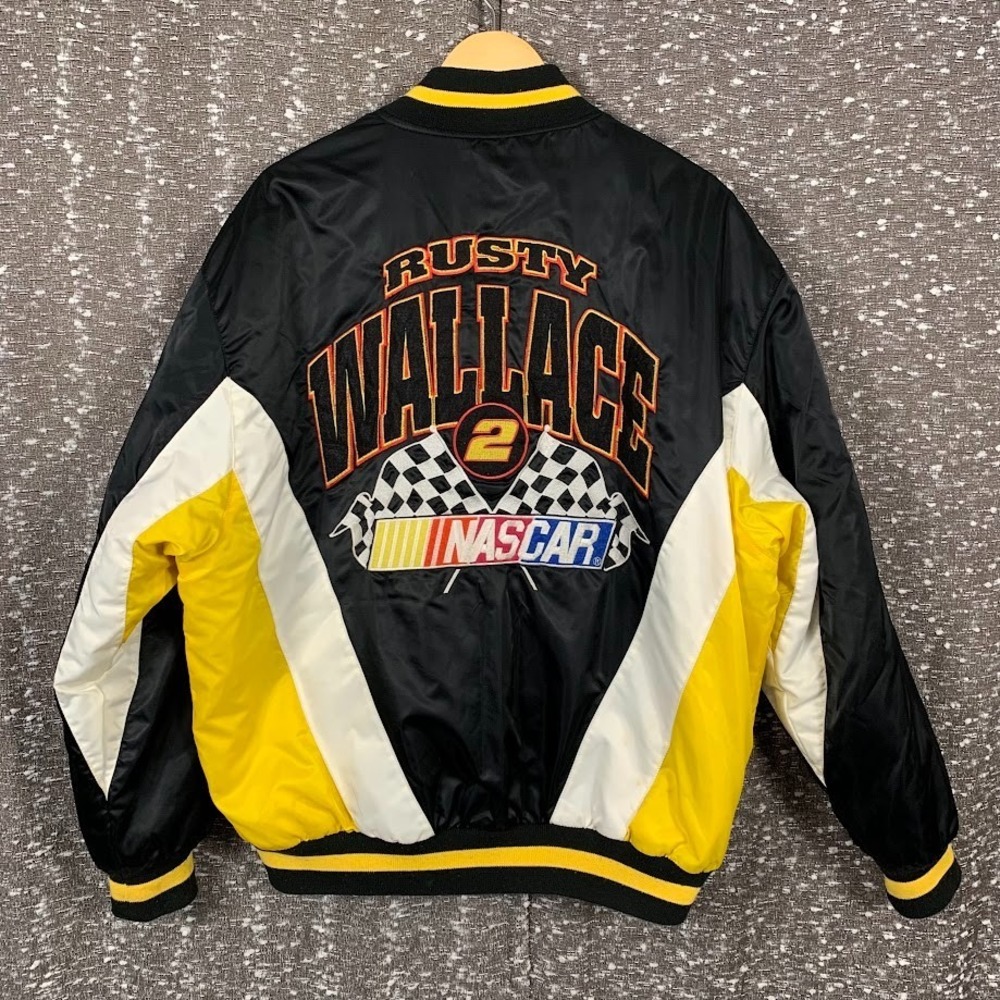 Vintage Rusty Wallace Nascar Embroidered‎ Nutmeg Racing Jacket Size Large